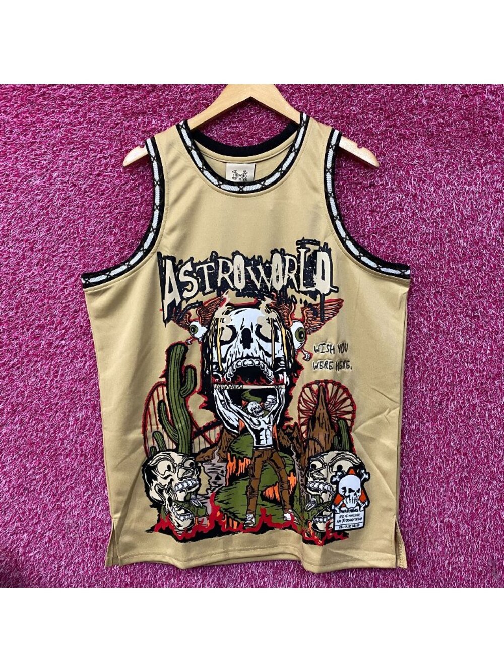 Brand X Travis Scott Astroworld Wish You Were Here Basketball Jersey XL